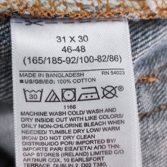 GAP Denim jeans men's size 31X30 denim blue straight vintage Sahara - Picture 7 of 15